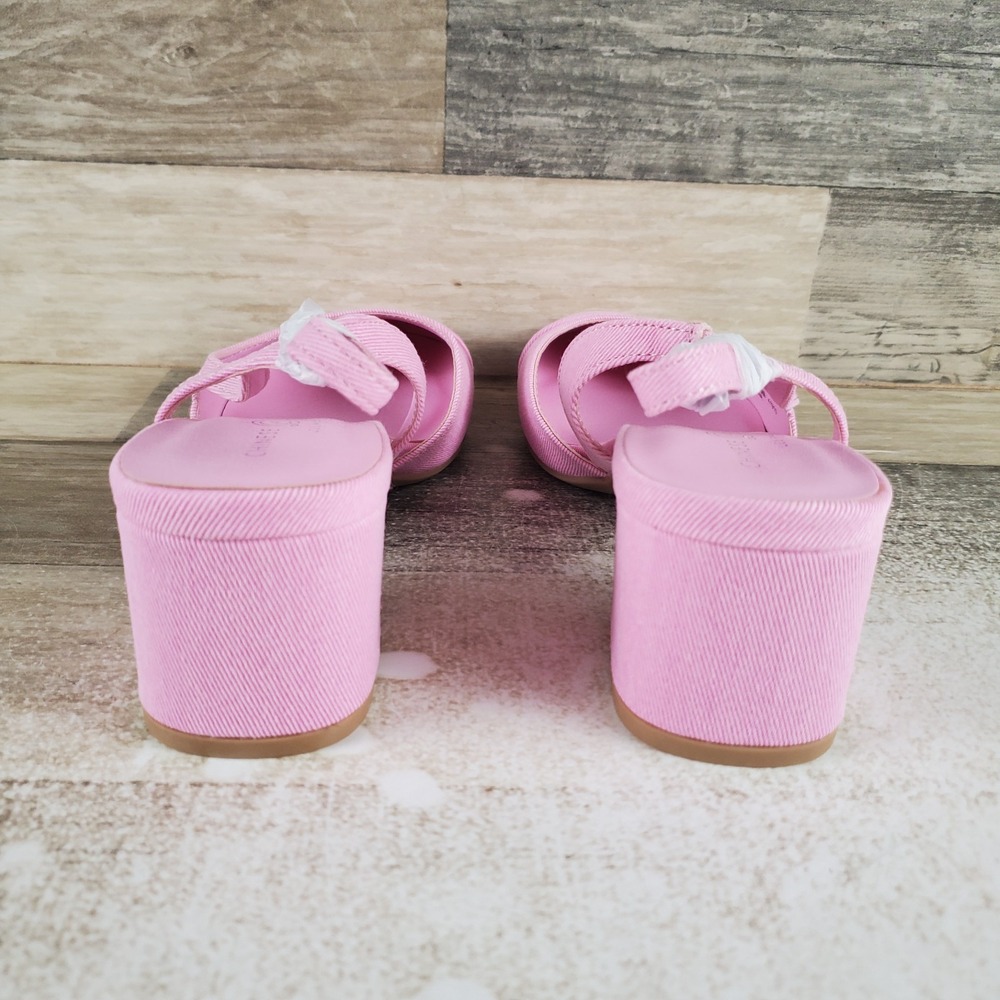 Chinese Laundry Rozie Womens Heel Pumps Sz 7.5 M Pink Denim Slingback Block Heel - Picture 3 of 10